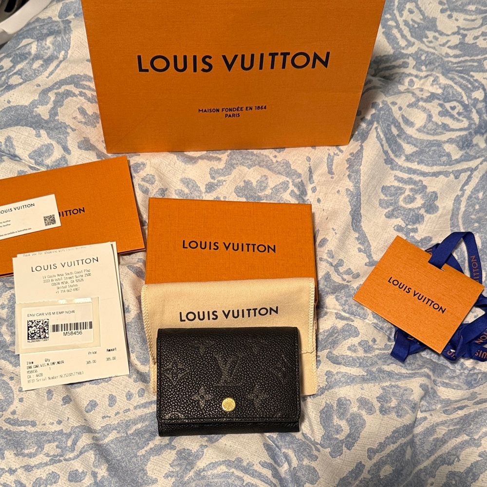 Louis Vuitton Black Monogram Empreinte Business Card Holder